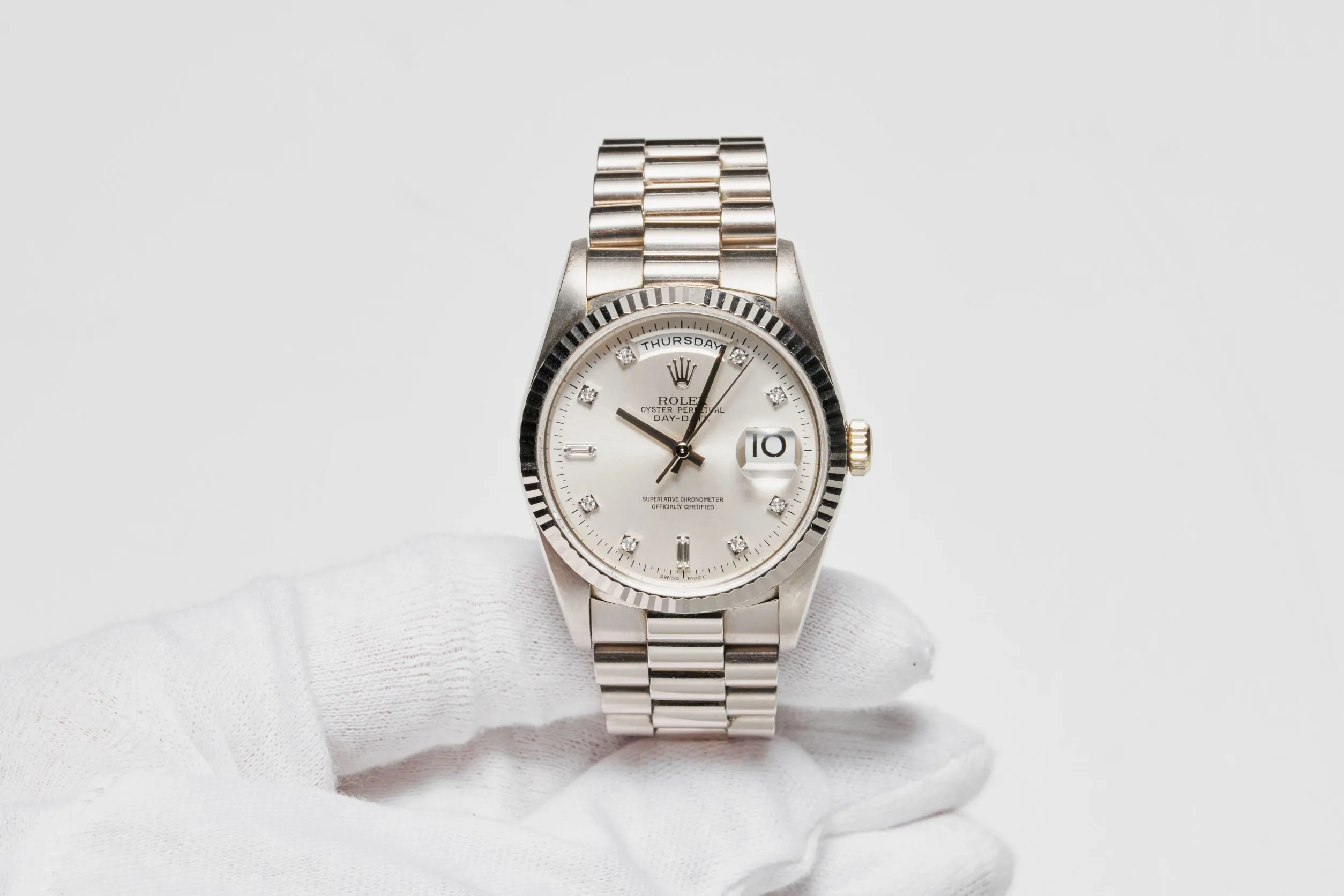 Rolex Day-Date 36 18239 36mm White gold Silver 9