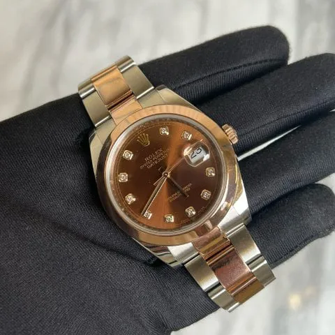 Rolex Datejust 41 126301 41mm Yellow gold and Stainless steel Brown