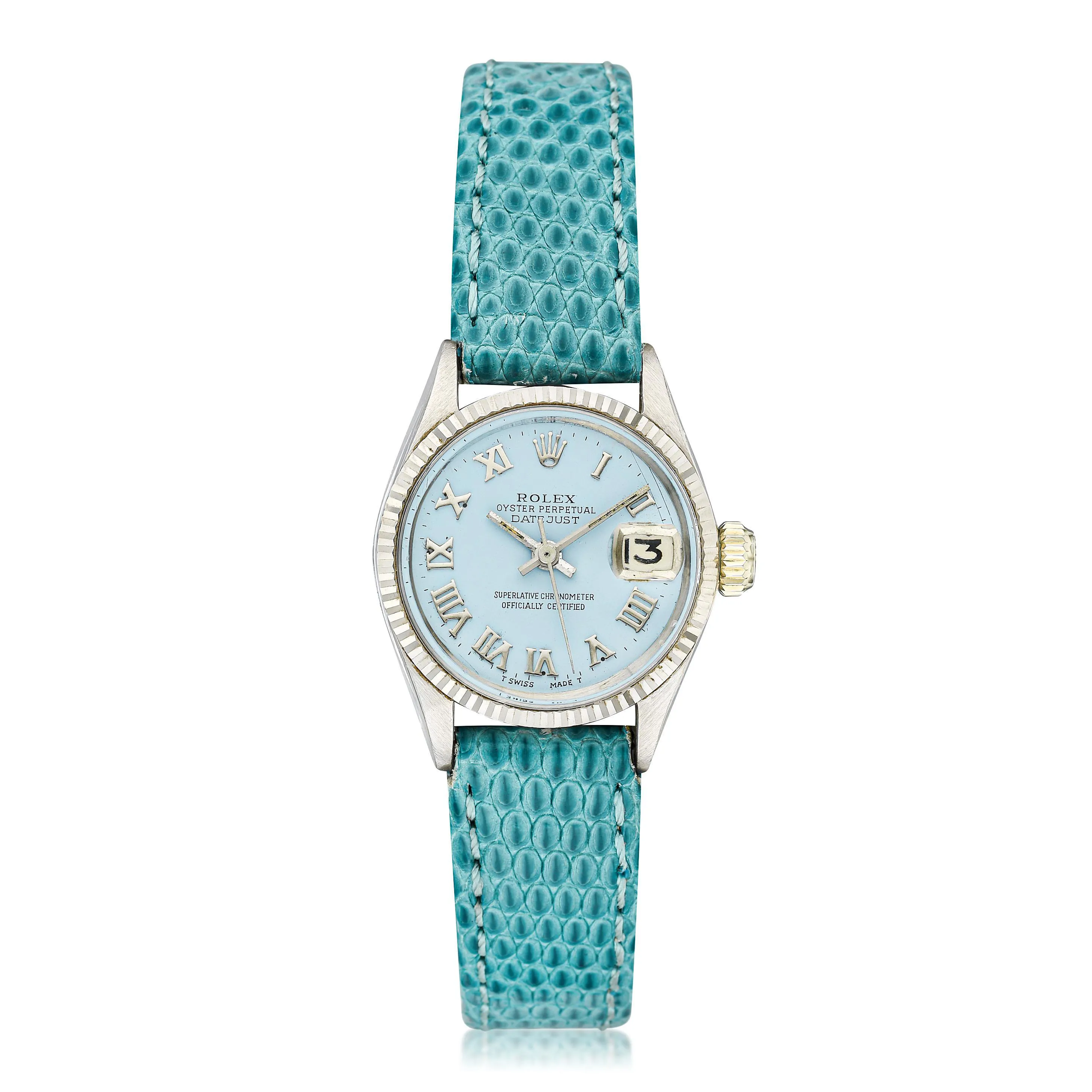 Rolex Datejust 6517 26mm White gold Turquoise