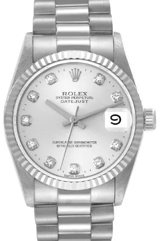 Rolex Datejust 68279 31mm White gold Silver