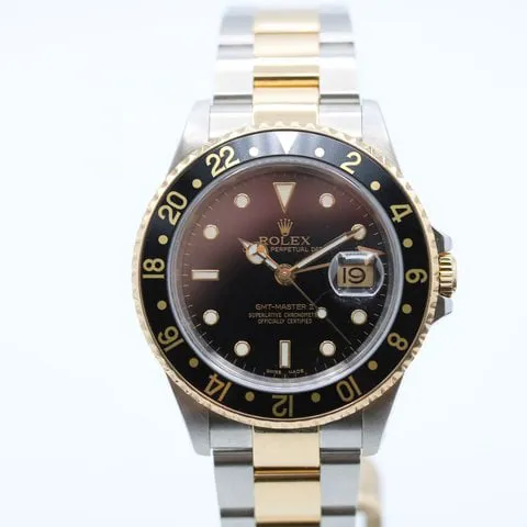 Rolex GMT-Master II 16713 40mm Yellow gold and Stainless steel Black