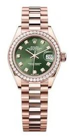 Rolex Lady-Datejust 279135RBR 28mm Rose gold Green