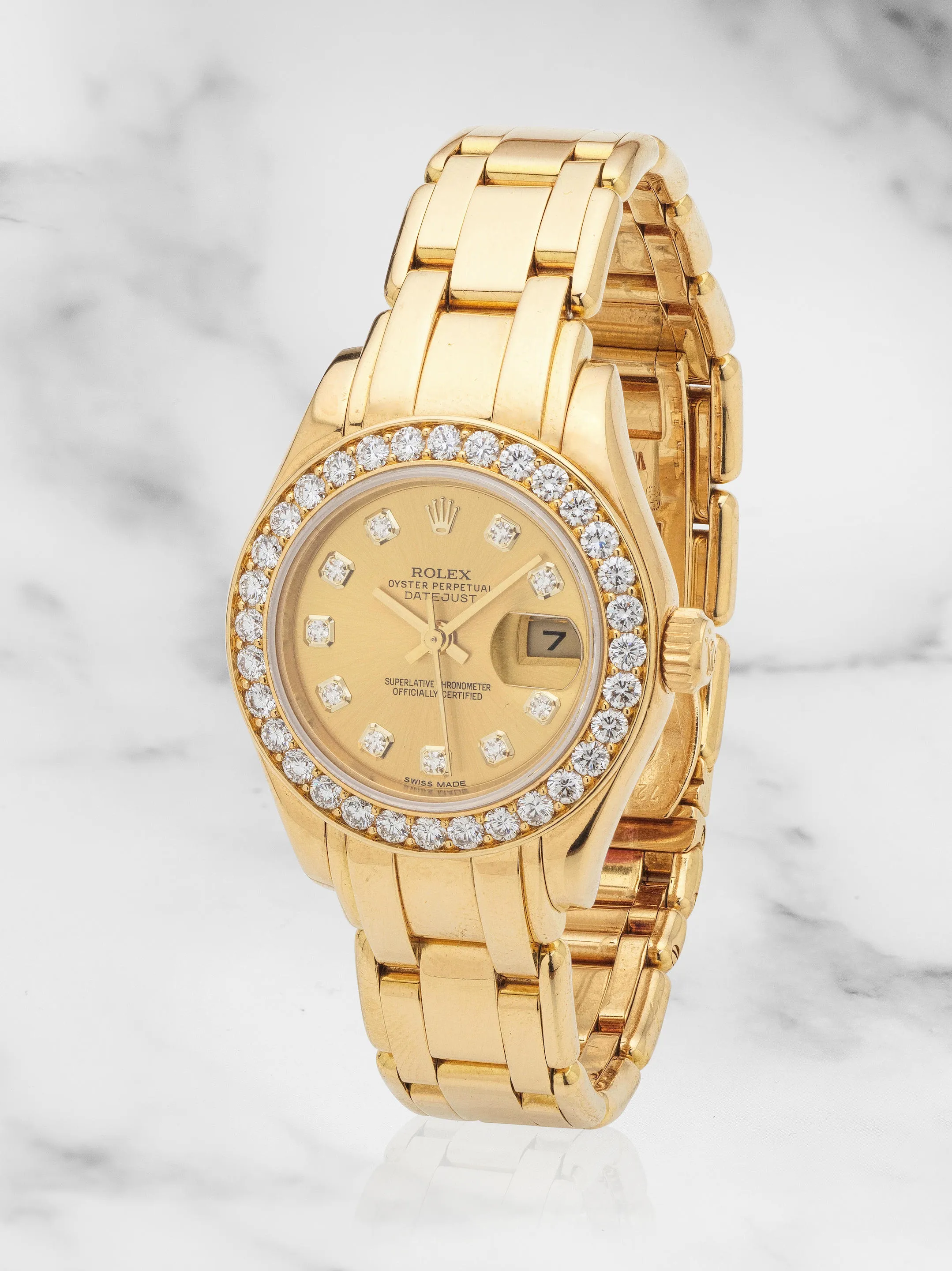 Rolex Pearlmaster 69298 29mm Yellow gold Champagne