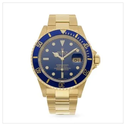 Rolex Submariner 16618LB 40mm Yellow gold Blue