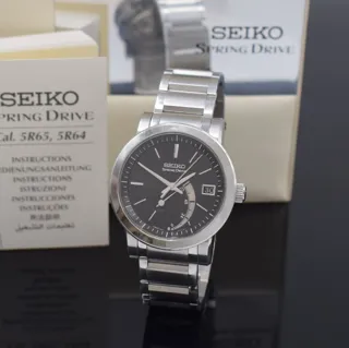 Seiko Springdrive 5R65-0AC0 Stainless steel Black