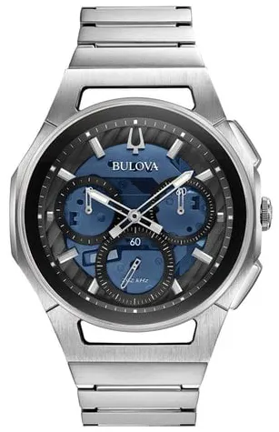 Bulova CURV 96A205 44mm Stainless steel Blue