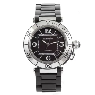 Cartier Pasha W31077U2 Stainless steel Black