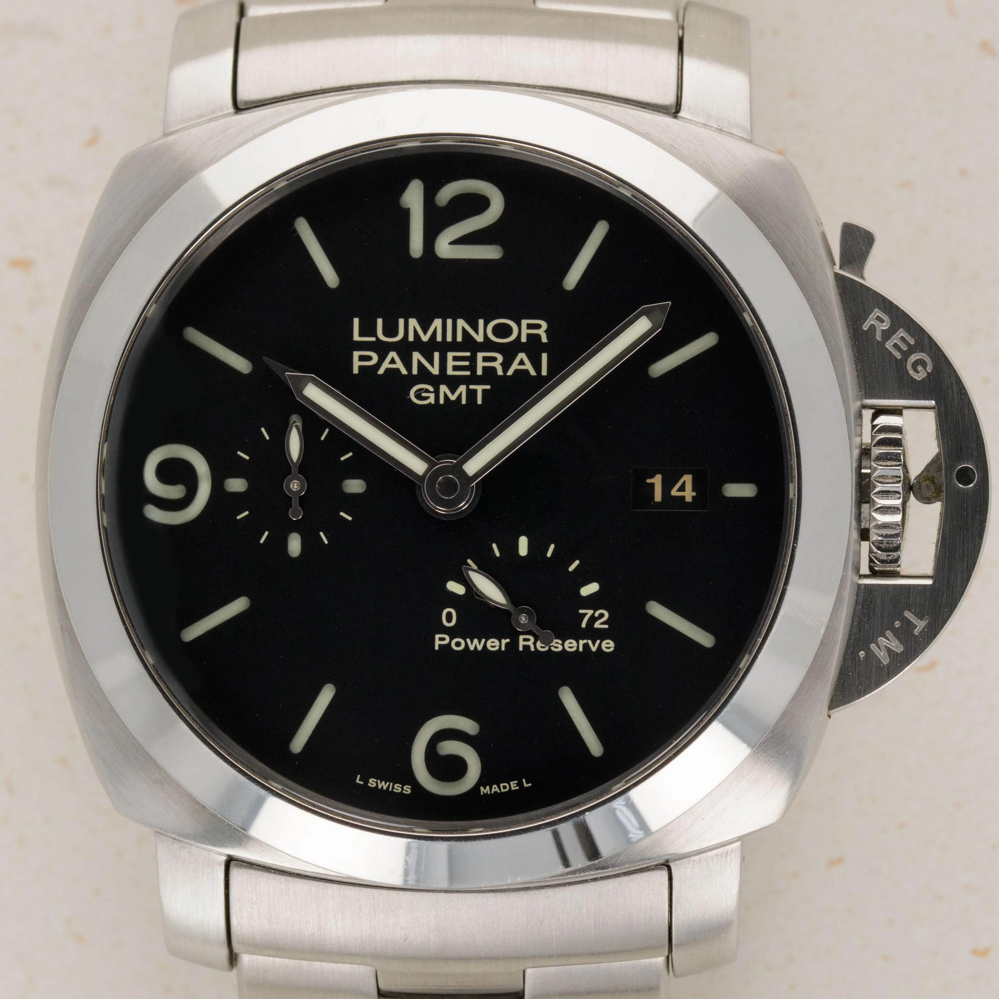 Panerai Luminor 1950 3 Days GMT Power  PAM 00347 44mm Stainless steel Black