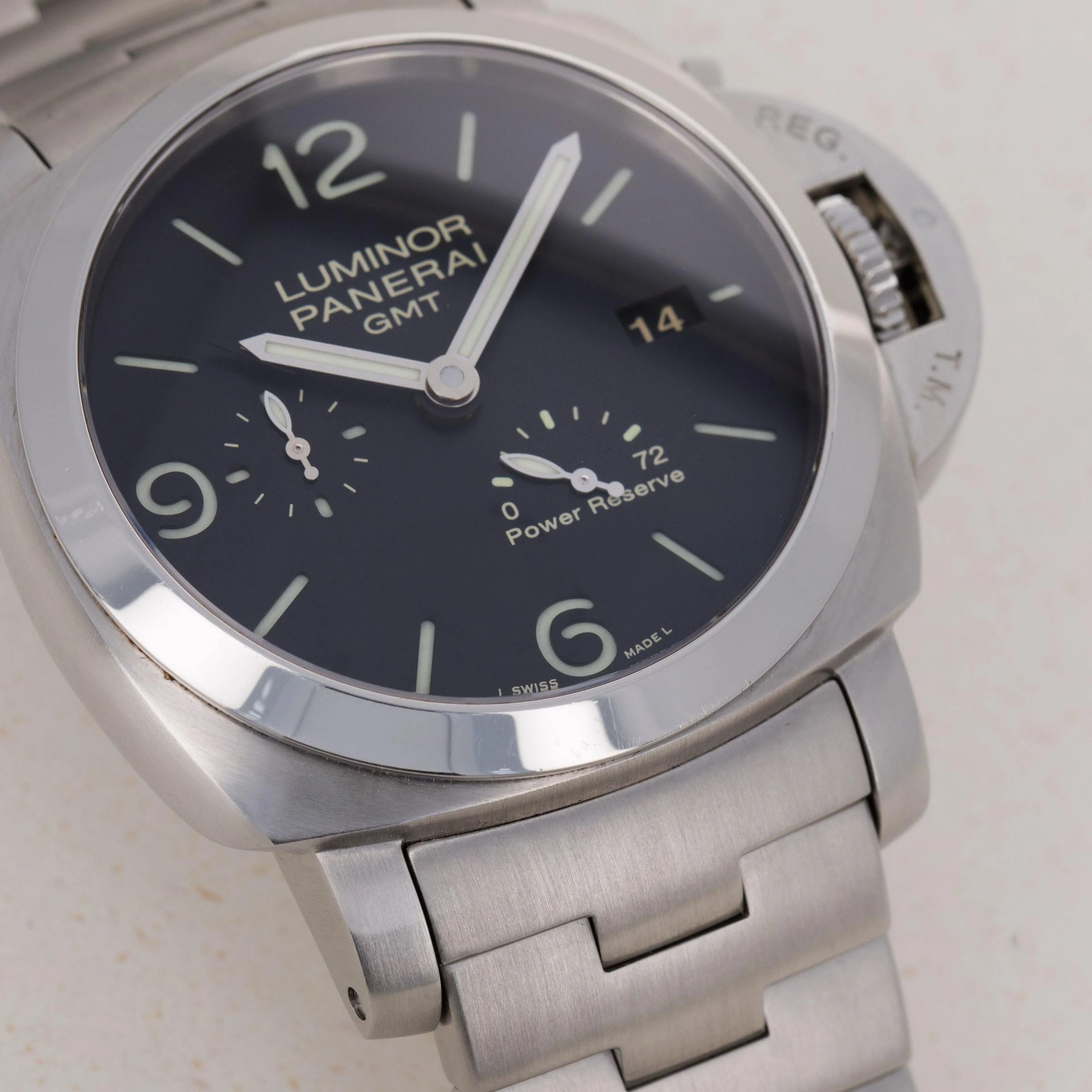 Panerai Luminor 1950 3 Days GMT Power  PAM 00347 44mm Stainless steel Black 1