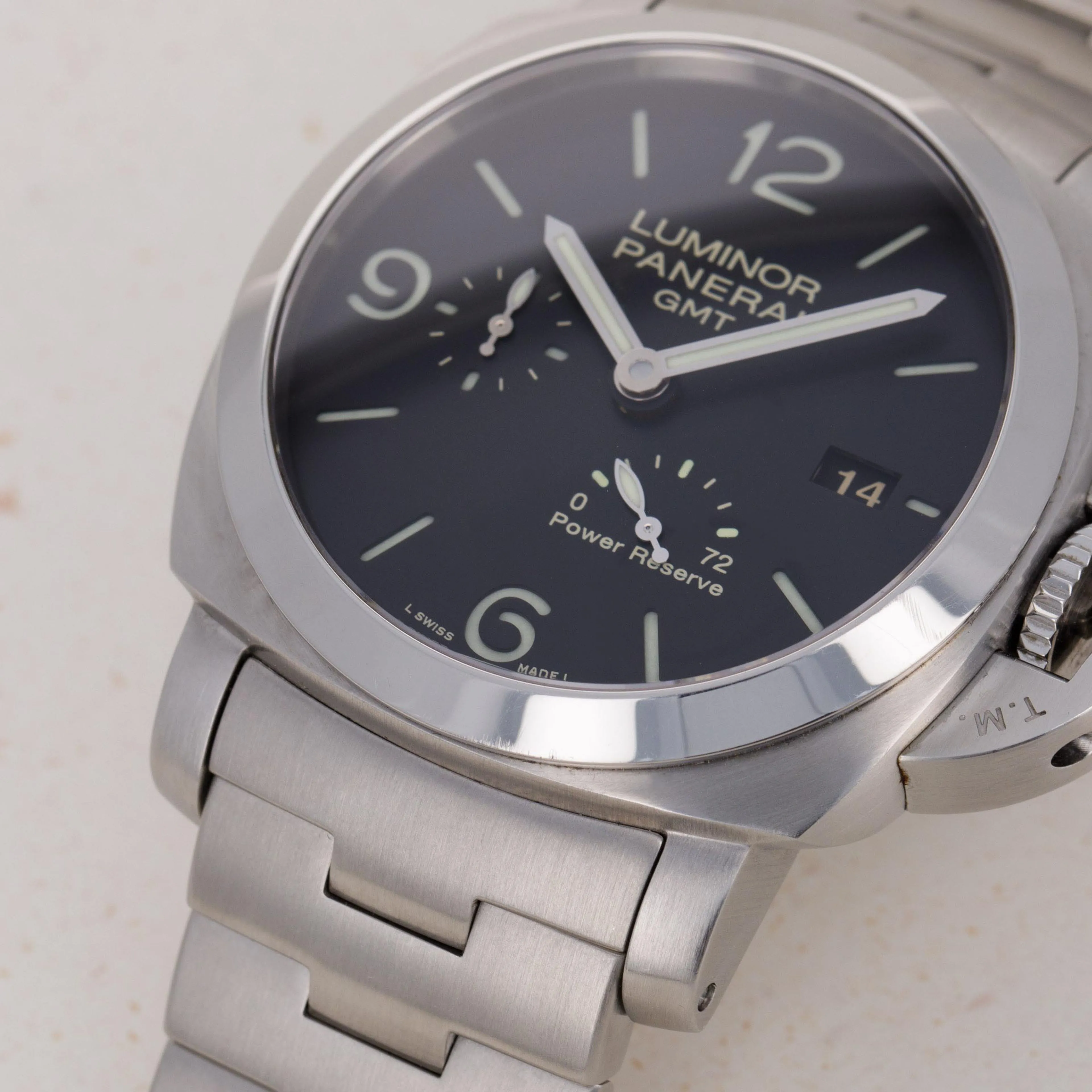 Panerai Luminor 1950 3 Days GMT Power  PAM 00347 44mm Stainless steel Black 2