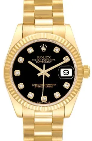 Rolex Datejust 31 178278 31mm Yellow gold Black