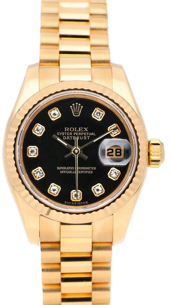 Rolex Lady-Datejust 179178 26mm Yellow gold Black