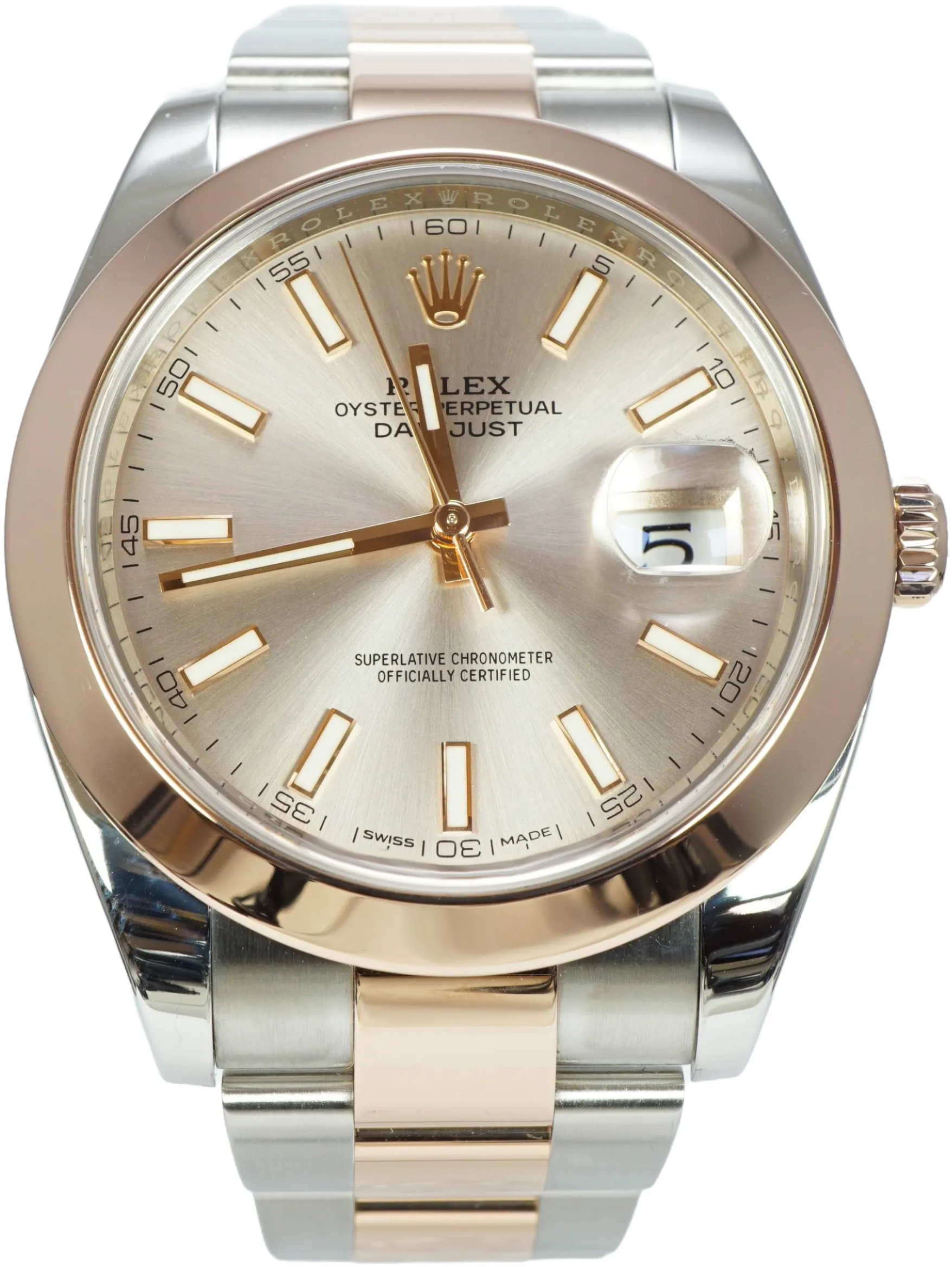 Rolex Datejust 41 126301 41mm Rose gold and Stainless steel Sundust Baton