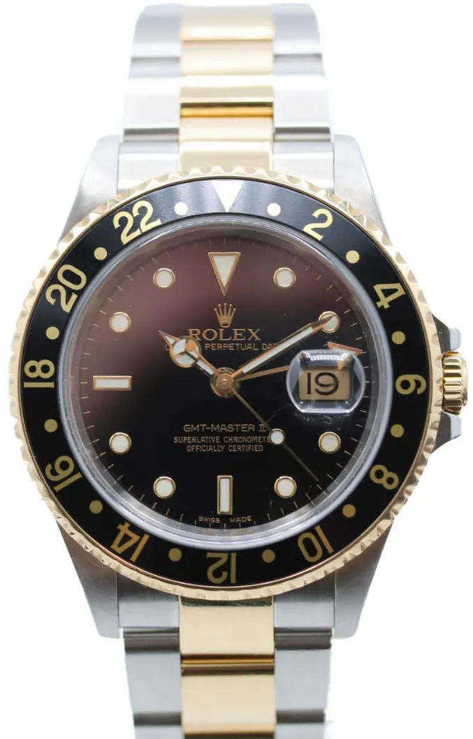 Rolex GMT-Master II 16713 40mm Yellow gold and Stainless steel Black