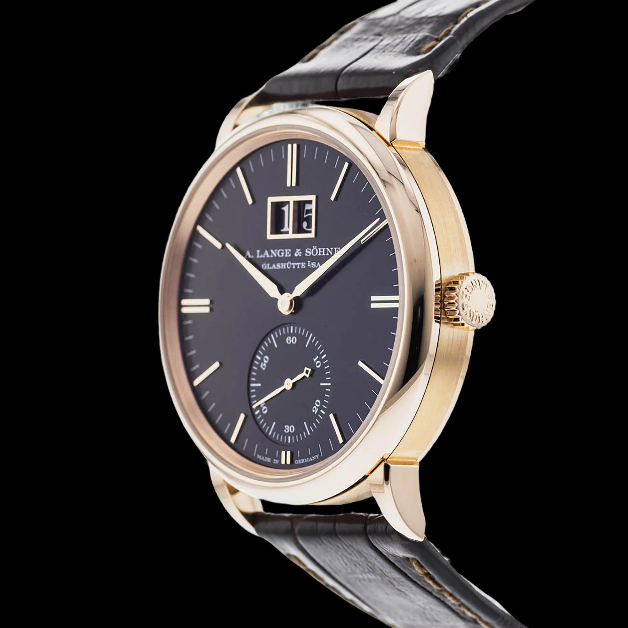 A. Lange & Söhne Saxonia 38.5mm Rose gold Black 1