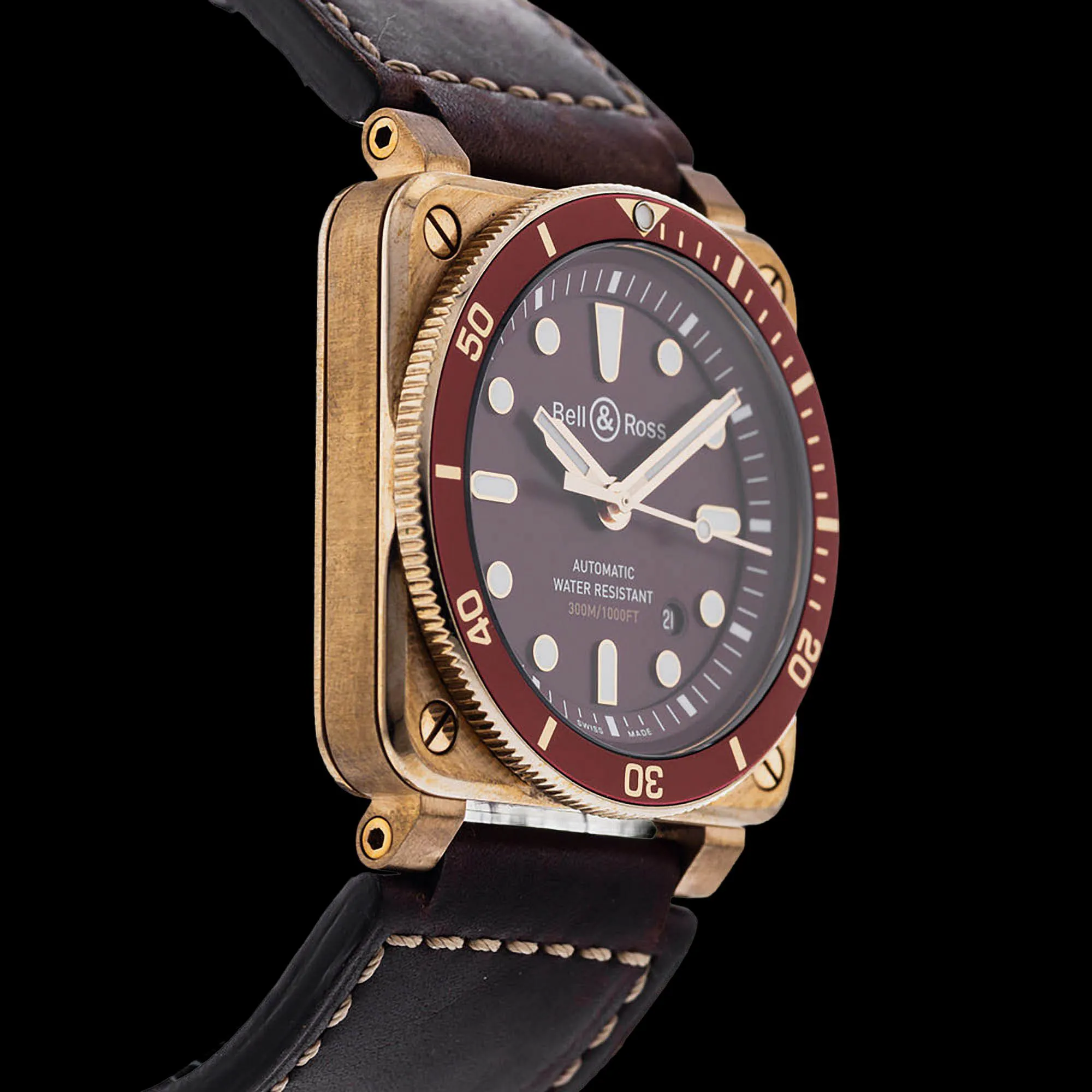 Bell & Ross BR03-92 42mm Bronze and Stainless steel Burgundy 3