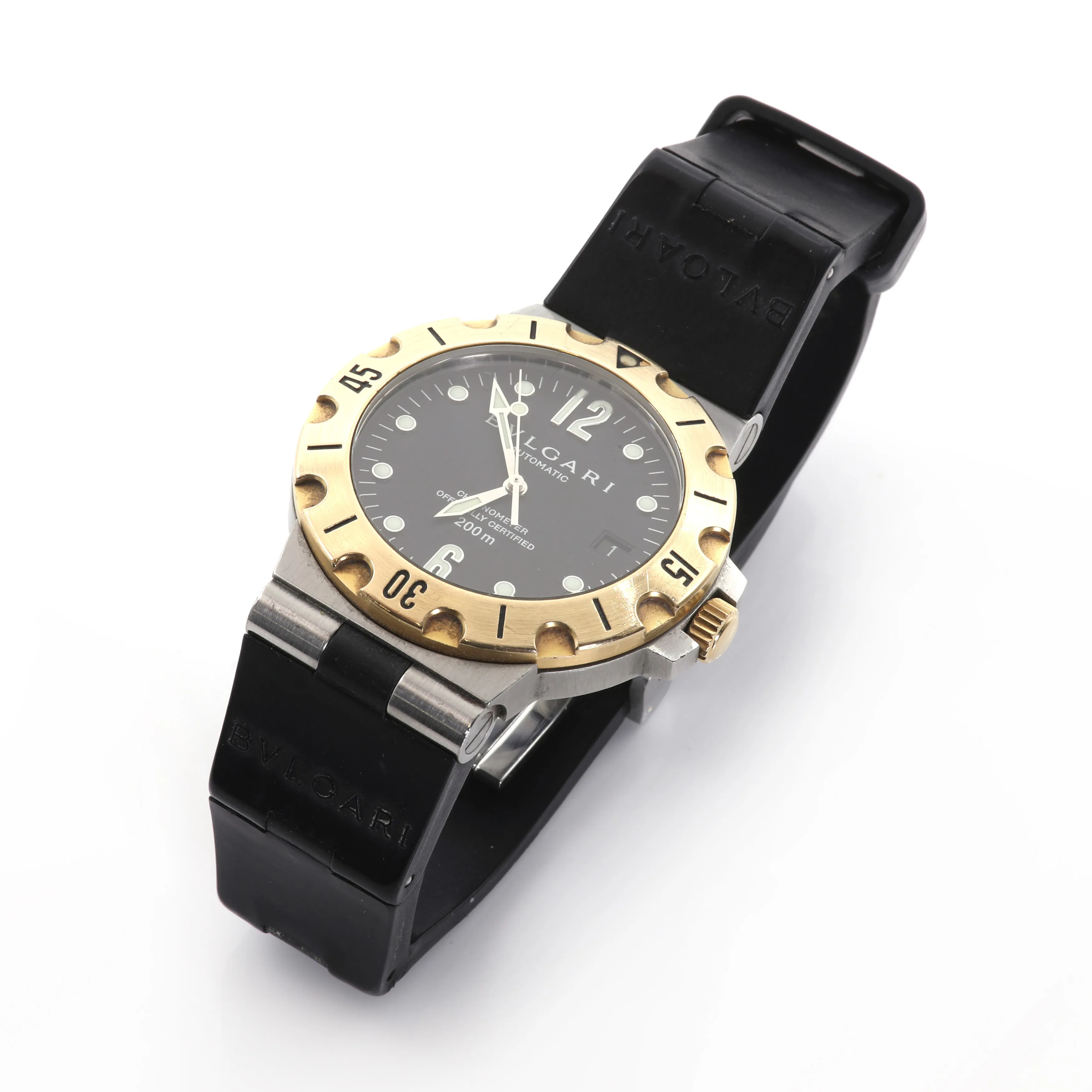 Bulgari Diagono SD38SG 38mm Yellow gold and Stainless steel Black 1