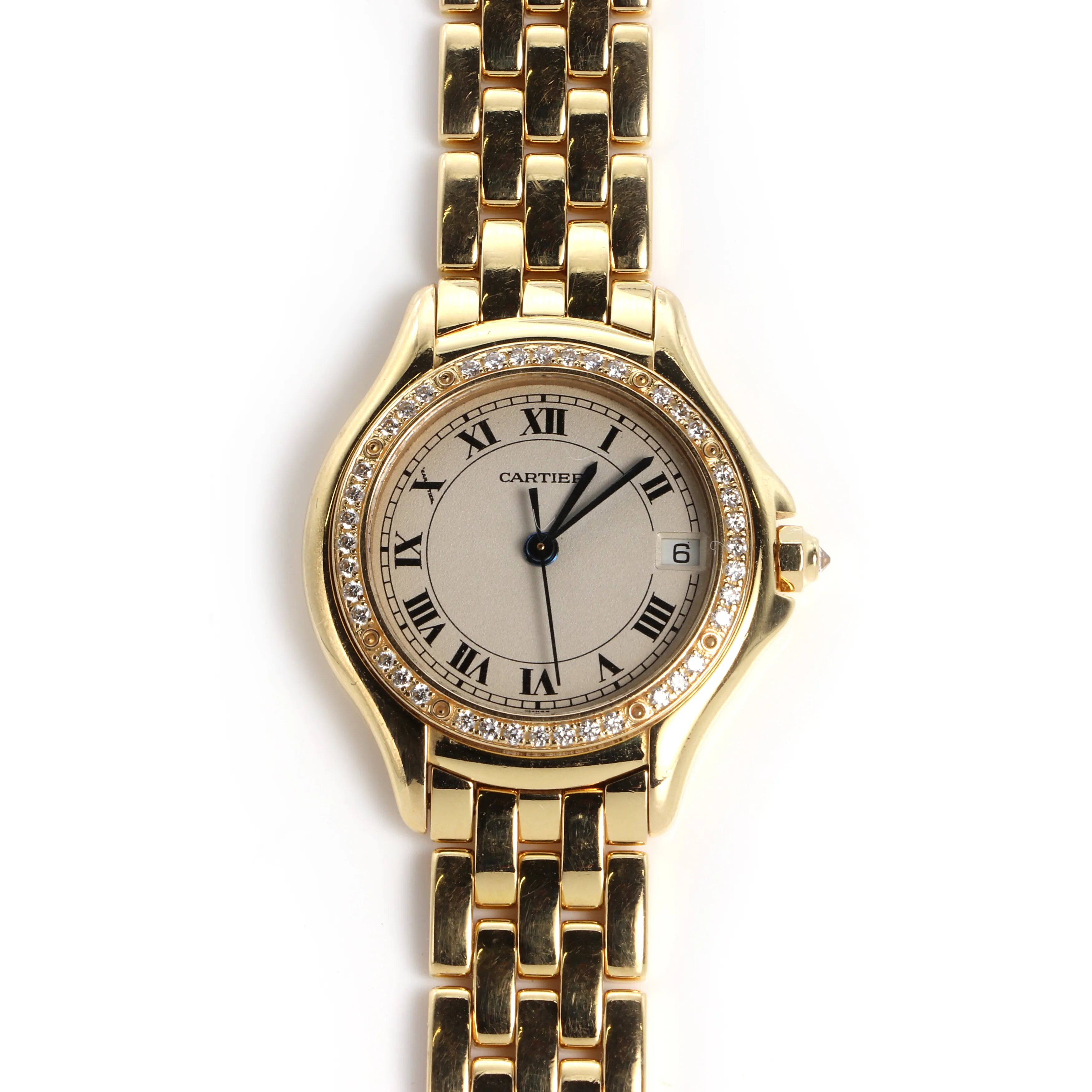 Cartier Cougar 26mm Yellow gold and Diamond Silver