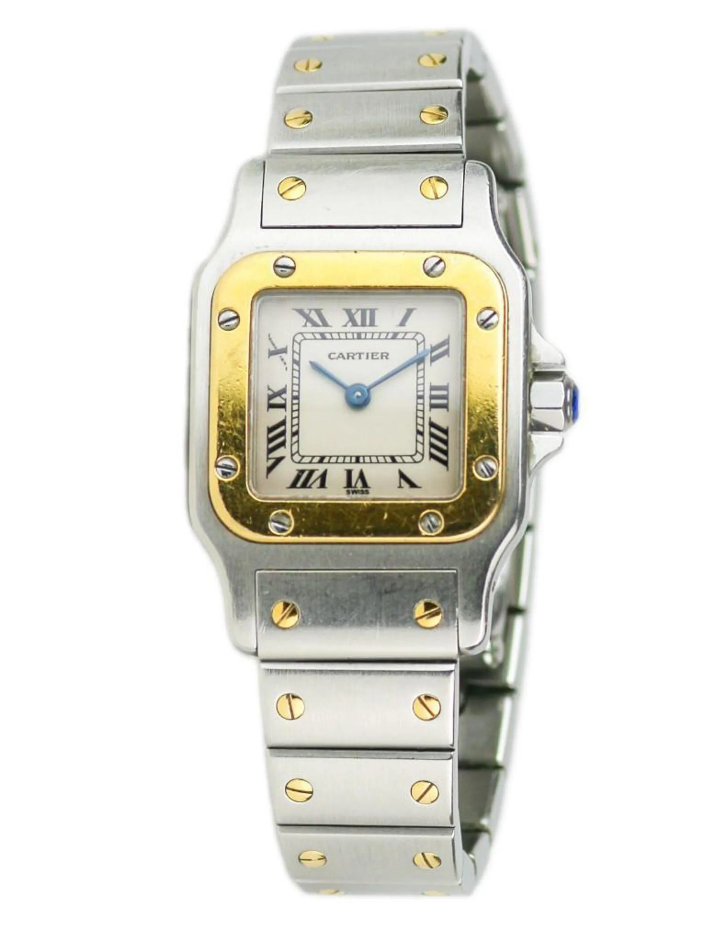 Cartier Santos 1567 24mm Yellow gold and Stainless steel White