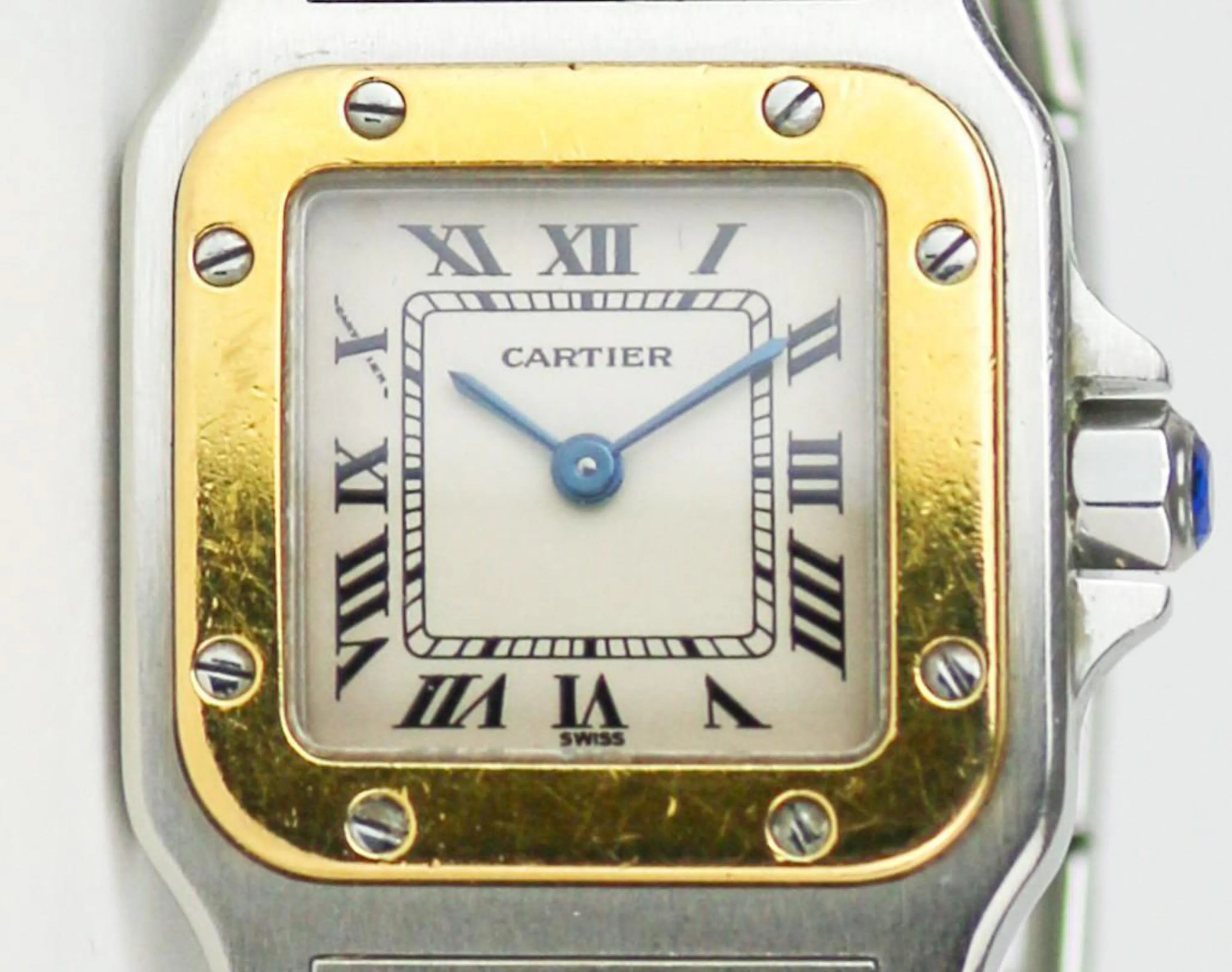 Cartier Santos 1567 24mm Yellow gold and Stainless steel White 1