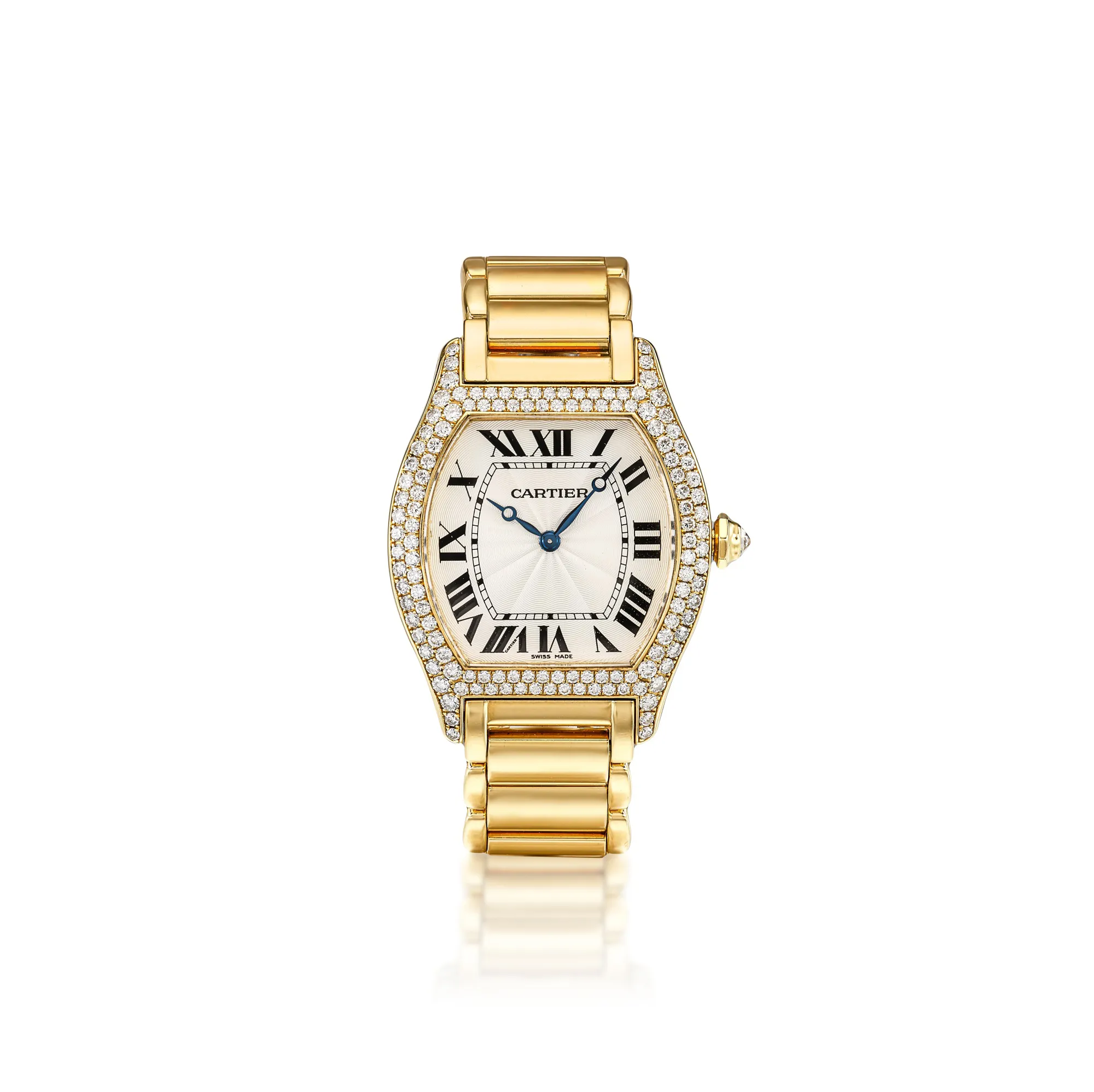 Cartier Tortue Yellow gold and Diamond Guilloché