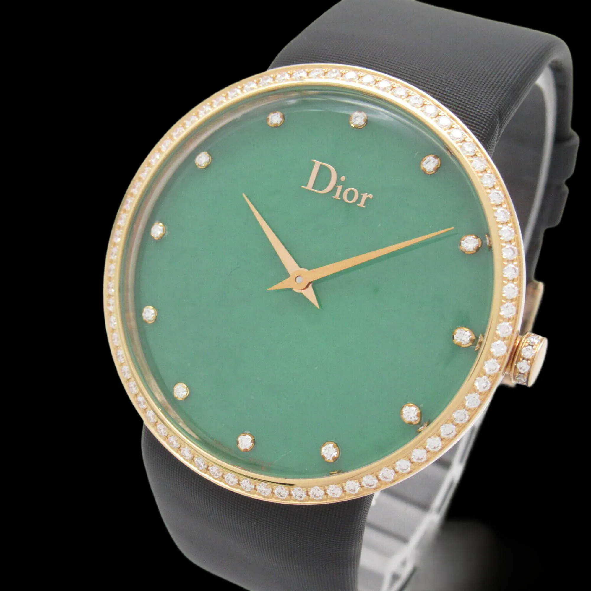 Dior La D De Dior 37mm Rose gold and Diamond Green 4