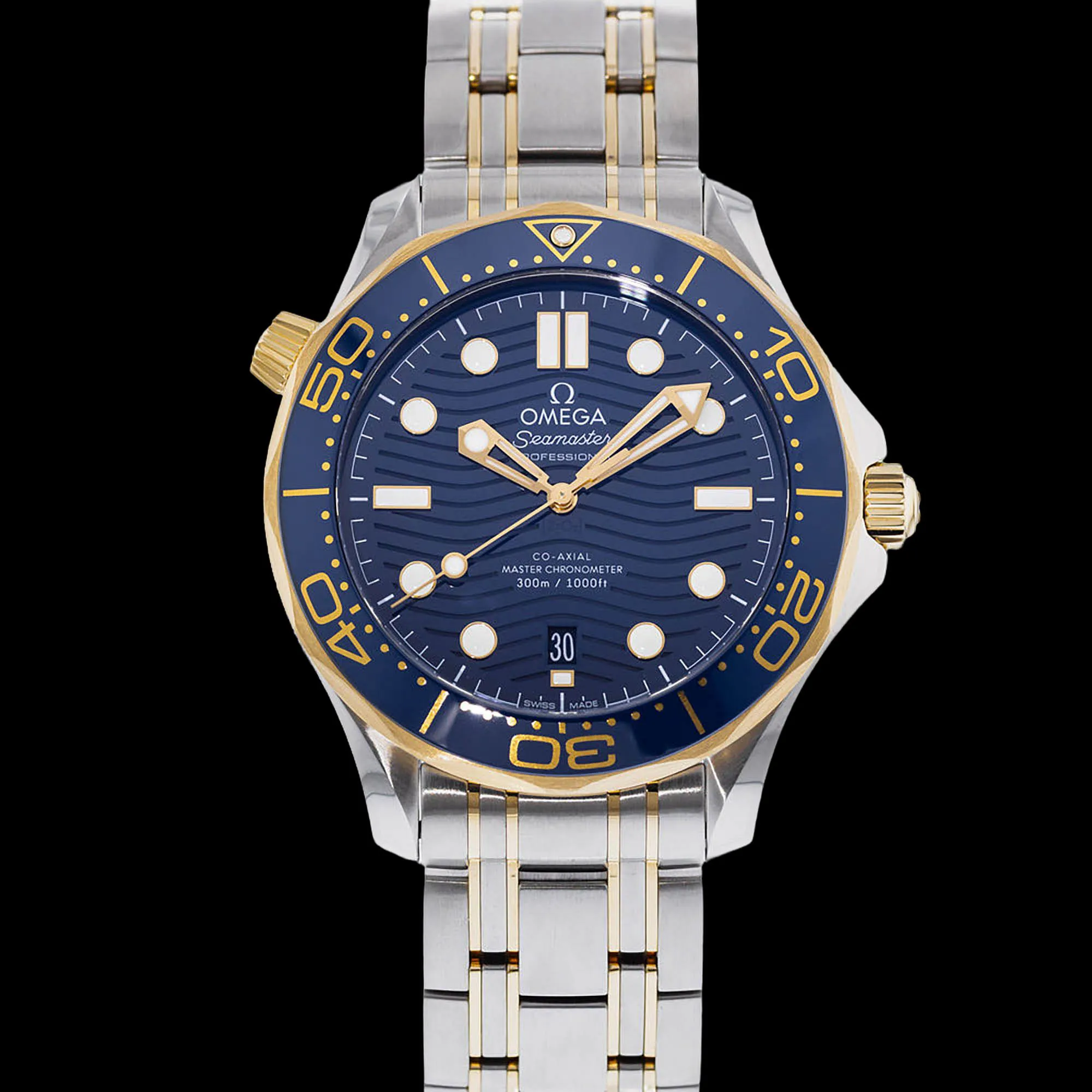 Omega Seamaster 300 42mm Yellow gold and stainless steel Blue