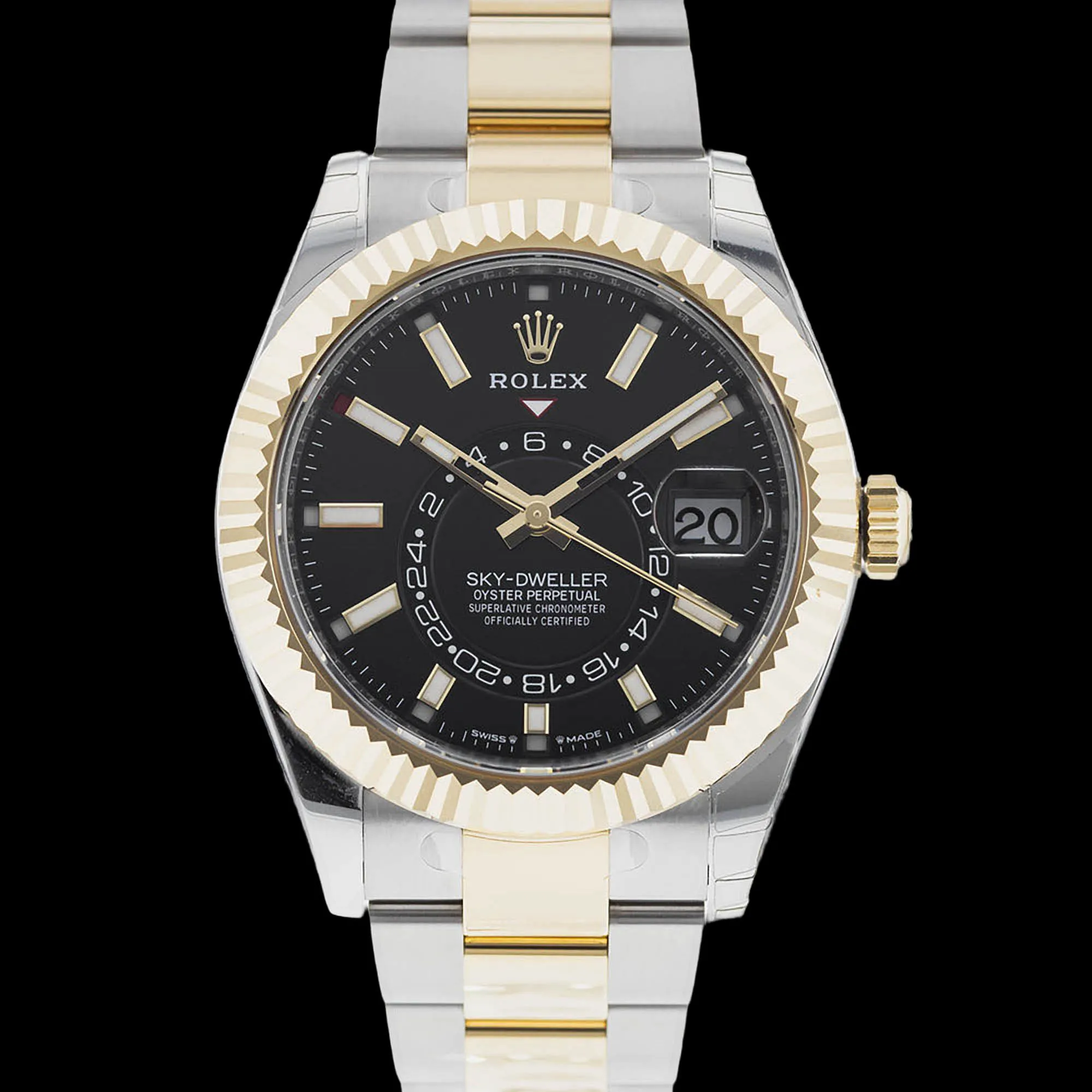 Rolex Sky-Dweller 42mm Yellow gold and stainless steel Black