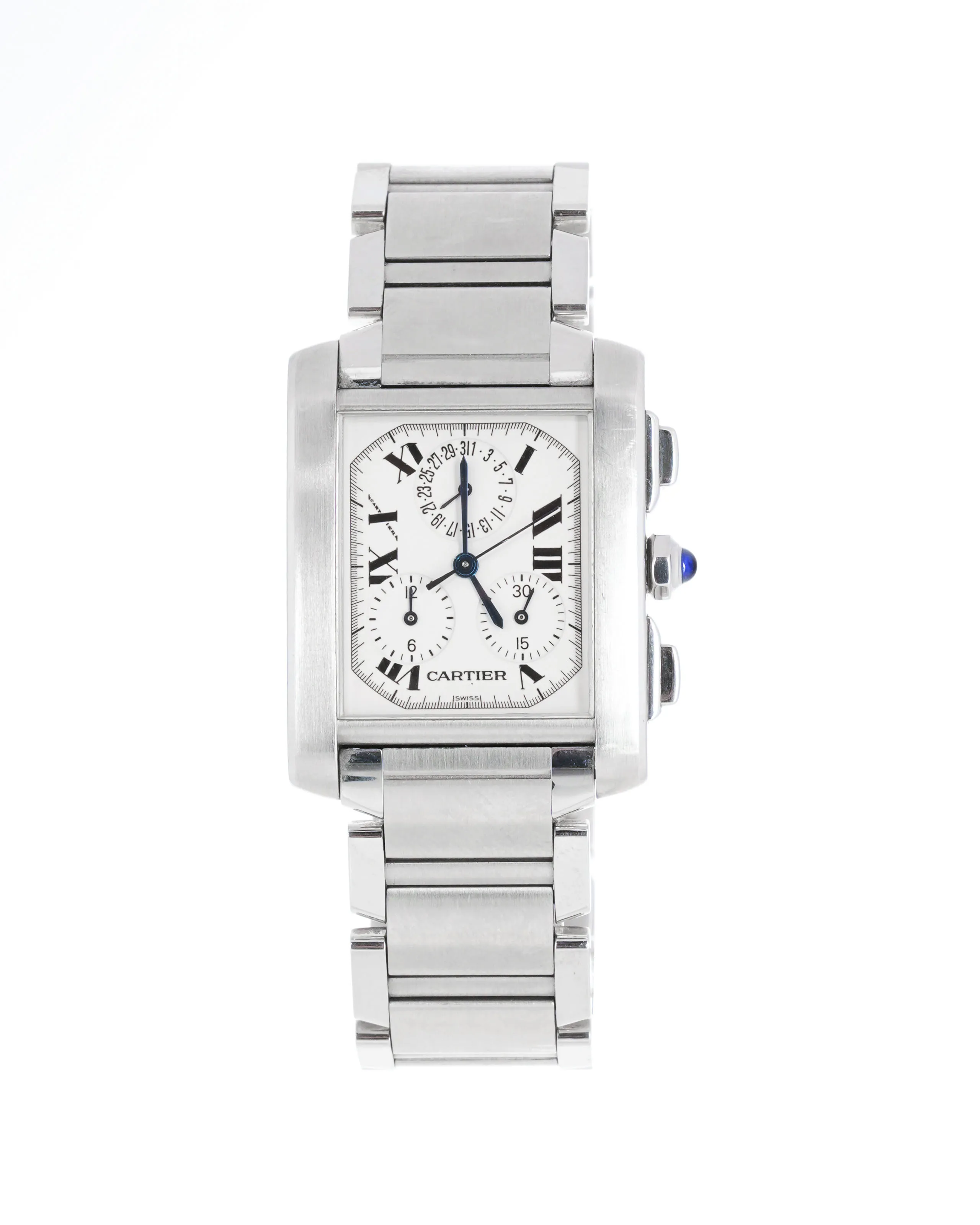 Cartier Tank Française 2303 28mm Stainless steel White