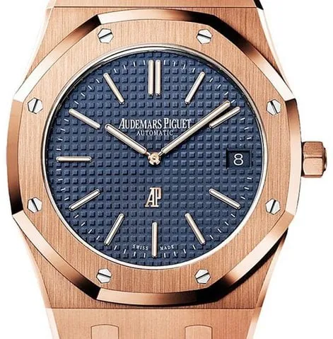 Audemars Piguet Royal Oak 15202OR.OO.1240OR.01 39mm Rose gold Blue