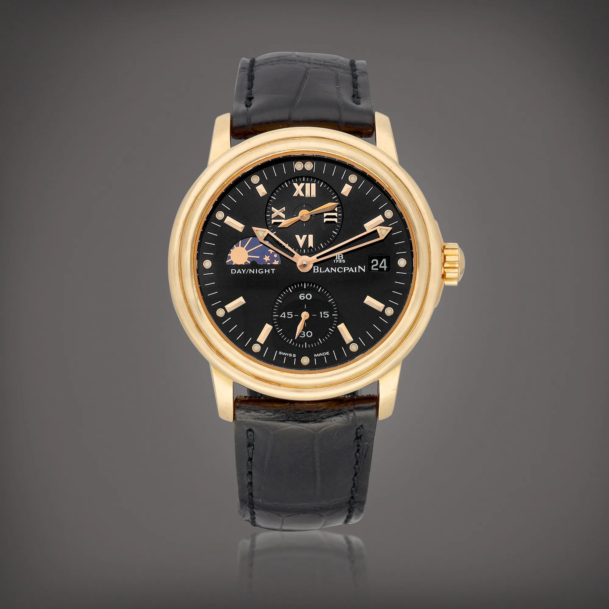 Blancpain Léman 2160 37mm Rose gold Black