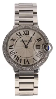 Cartier Ballon Bleu 3005 Stainless steel and Diamond Silver