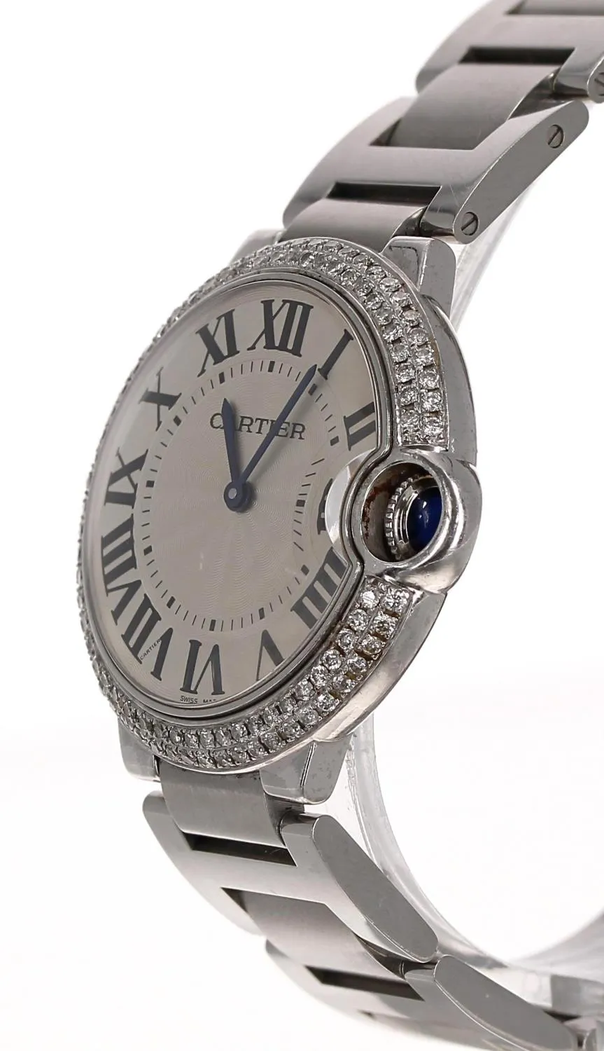 Cartier Ballon Bleu 3005 38mm Stainless steel and Diamond Silver 1