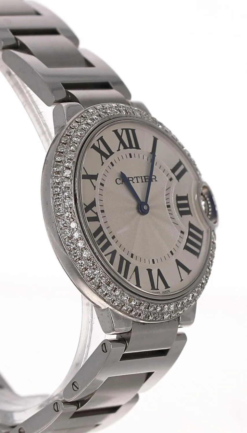 Cartier Ballon Bleu 3005 38mm Stainless steel and Diamond Silver 2