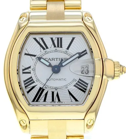 Cartier Roadster W62005V1 2524 37mm Yellow gold White