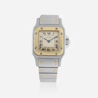 Cartier Santos 1567 Yellow gold and Stainless steel Champagne