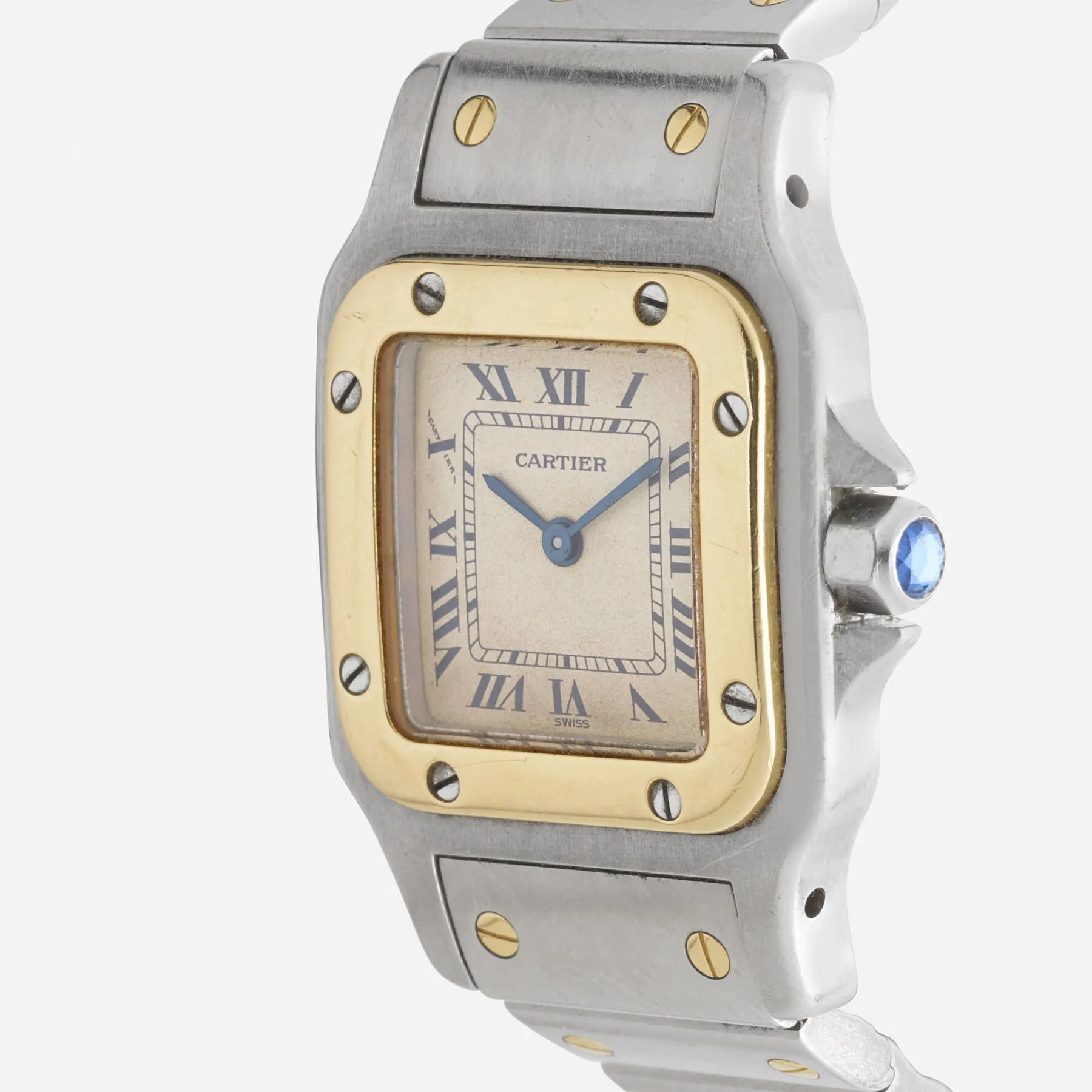 Cartier Santos 1567 24mm Yellow gold and Stainless steel Champagne 3