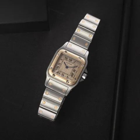 Cartier Santos Galbée 1057930 24mm Yellow gold and Stainless steel White