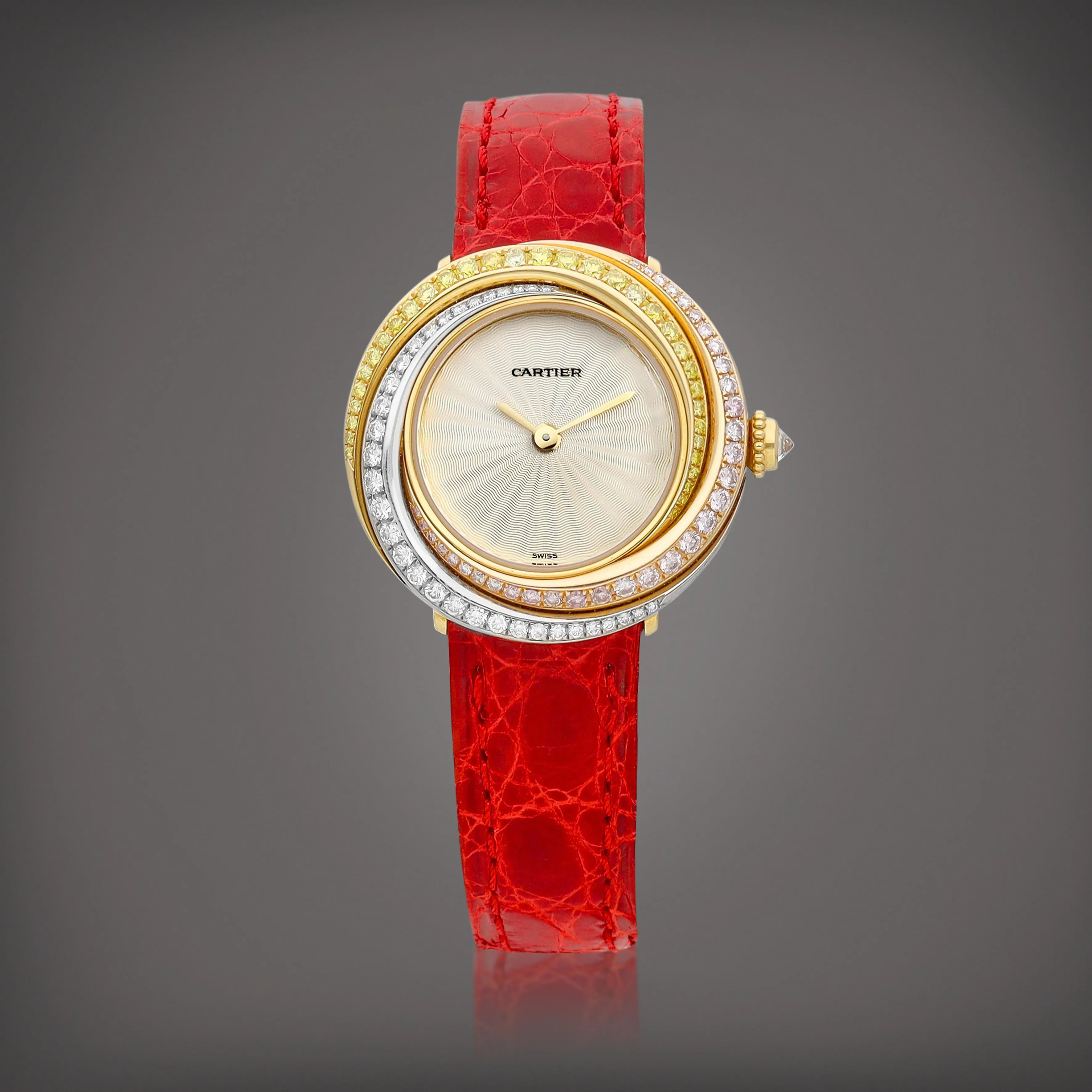 Cartier Trinity 2357 27mm Diamond and Tricolored gold Silver