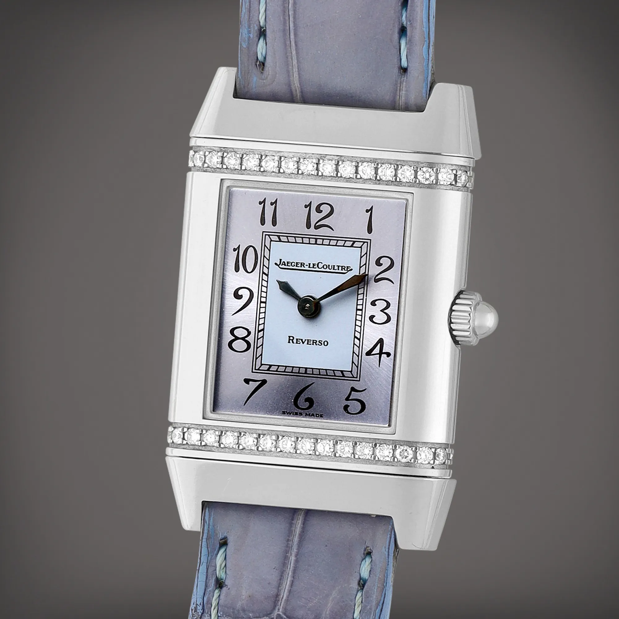 Jaeger-LeCoultre Reverso 265.8.08 33mm Stainless steel and Diamond Blue 1