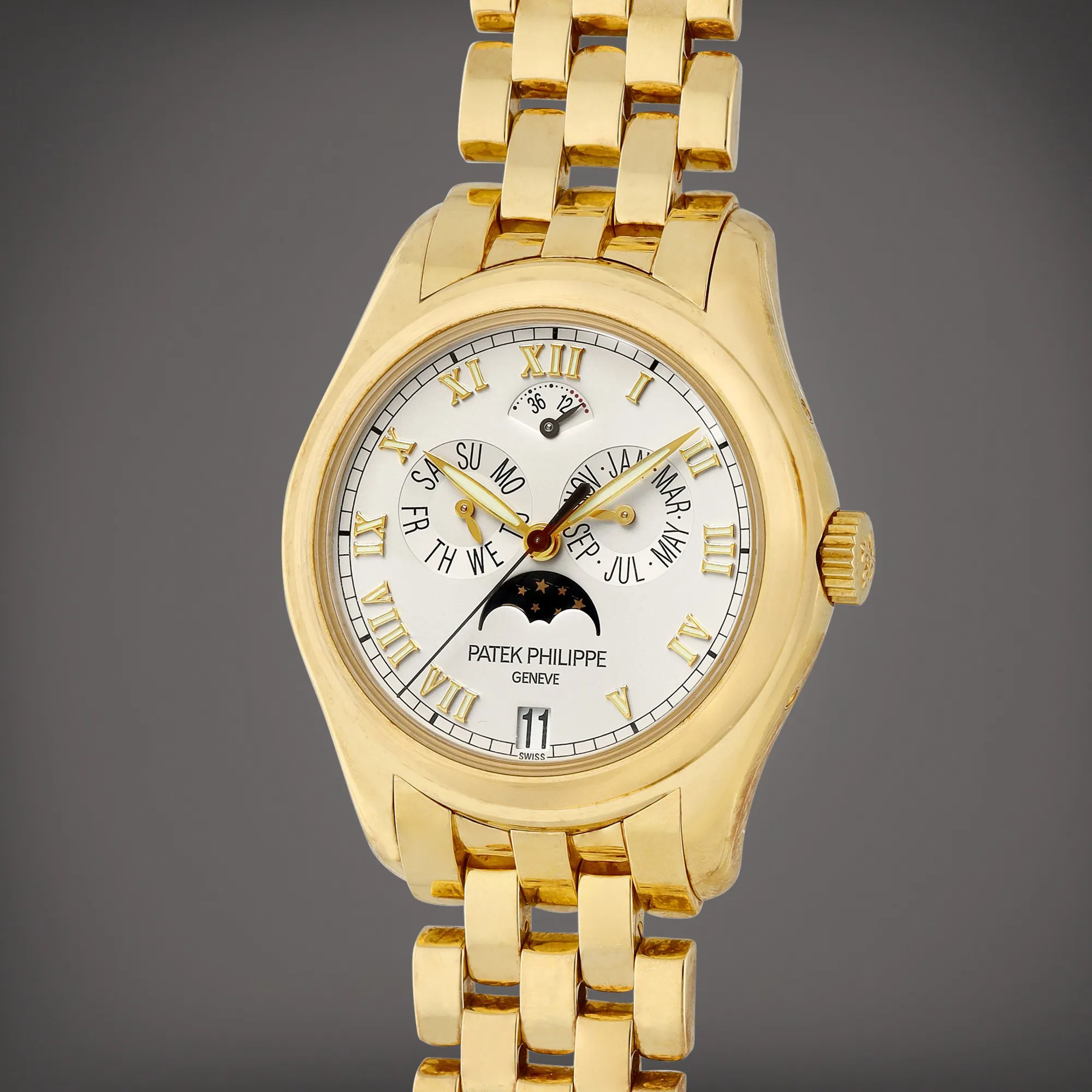 Patek Philippe Annual Calendar 5036 37mm Yellow gold Silver 1