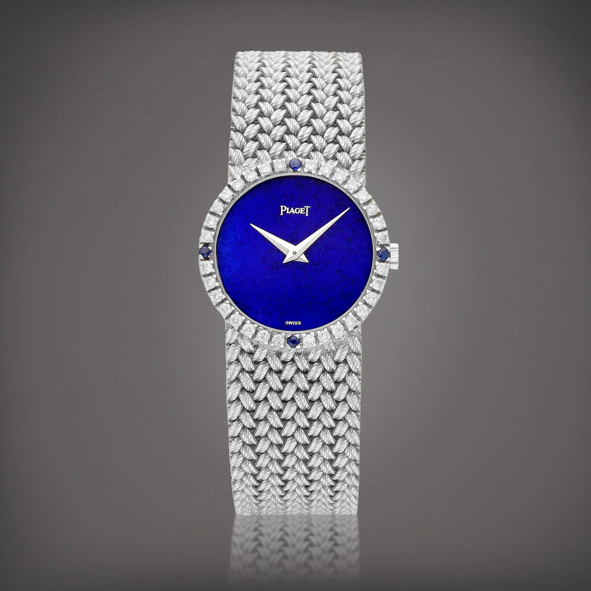 Piaget 9706 24mm White gold and Diamond Lapis lazuli