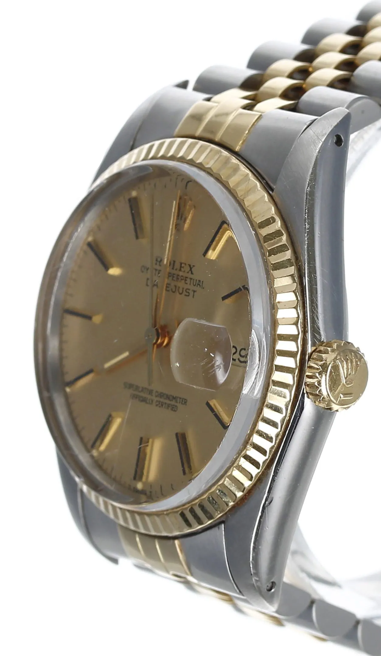 Rolex Datejust 16013 36mm Yellow gold and stainless steel Champagne 4