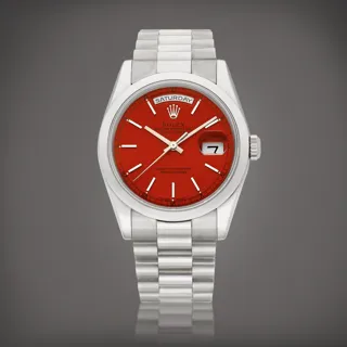 Rolex Day-Date 36 118209 White gold Red