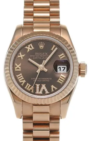 Rolex Lady-Datejust 179175 26mm Rose gold Brown