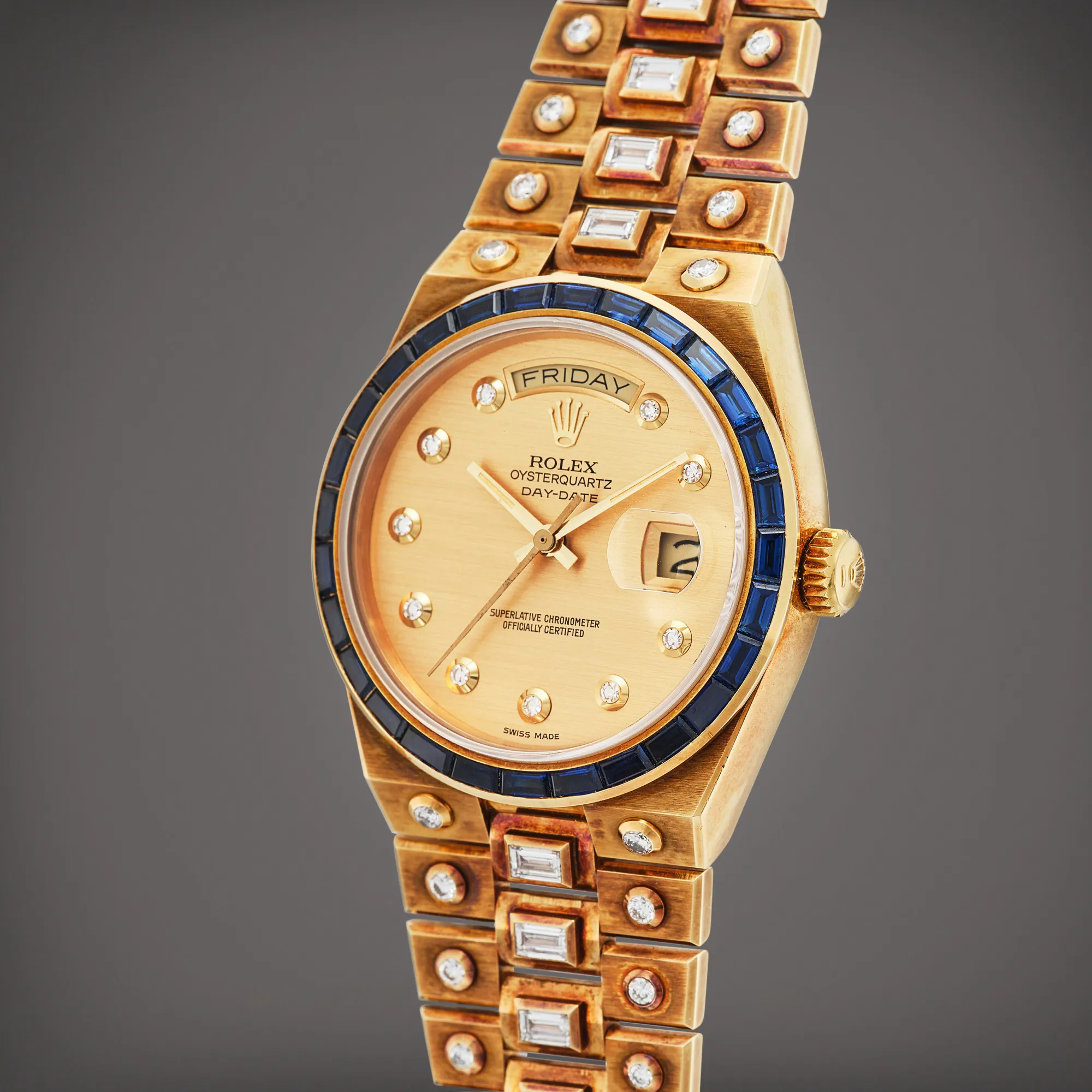 Rolex Day-Date Oysterquartz 19168 36mm Yellow gold and Diamond Gilt 1