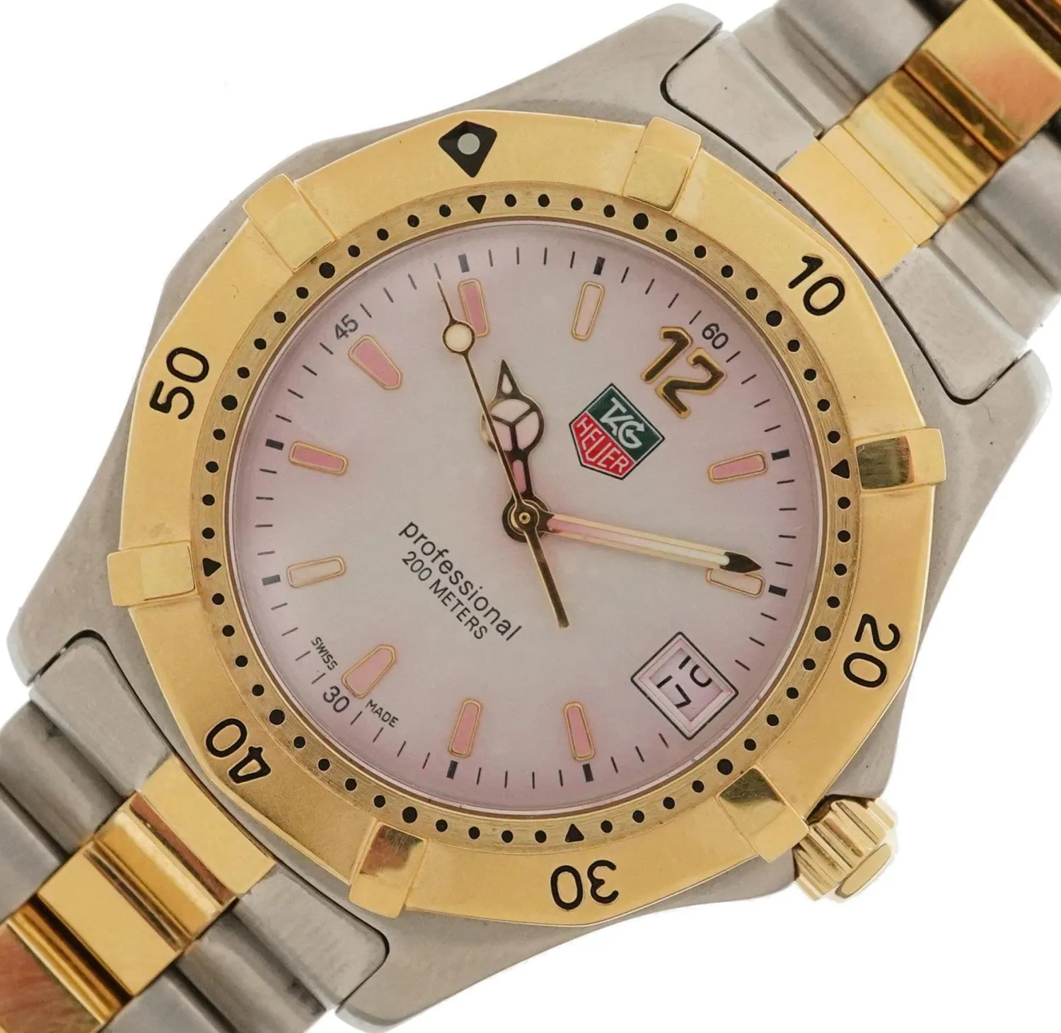 TAG Heuer Professional 37mm Yellow gold and stainless steel White