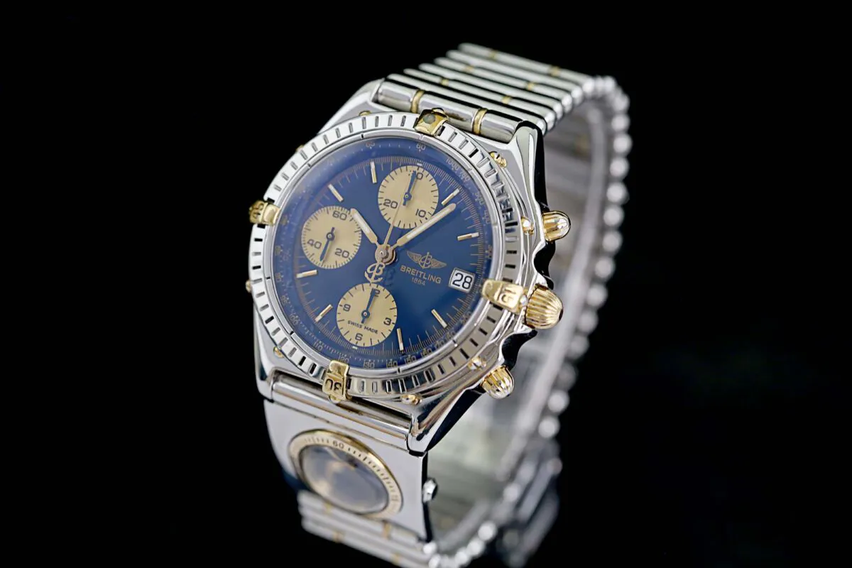 Breitling Chronomat B13050 39mm Yellow gold Blue 2