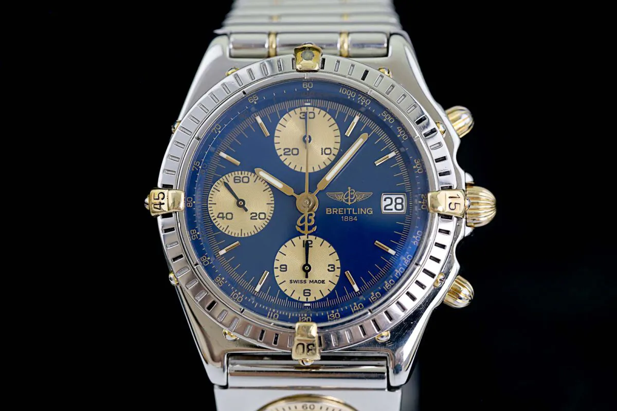 Breitling Chronomat B13050 39mm Yellow gold Blue 3