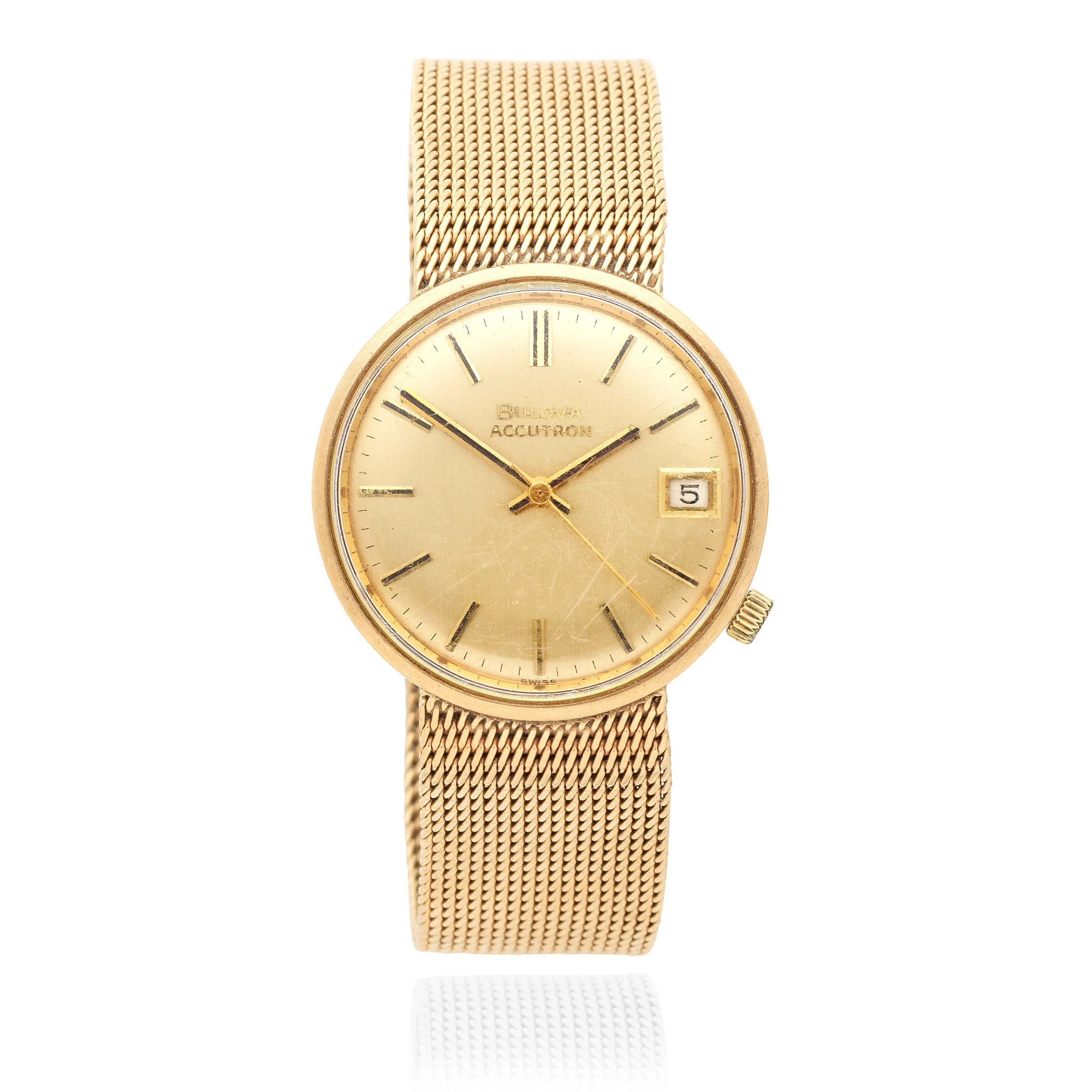 Bulova Accutron 888 33mm Yellow gold Champagne